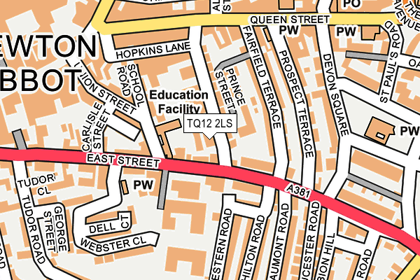 TQ12 2LS map - OS OpenMap – Local (Ordnance Survey)