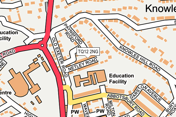 TQ12 2NG map - OS OpenMap – Local (Ordnance Survey)