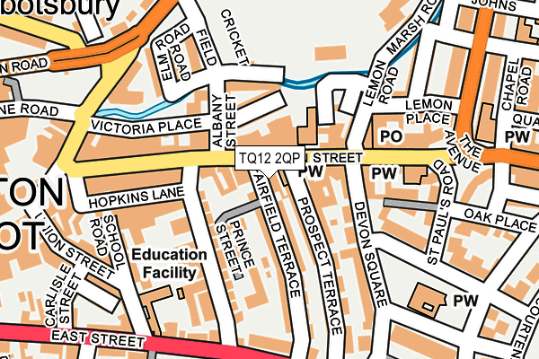 TQ12 2QP map - OS OpenMap – Local (Ordnance Survey)
