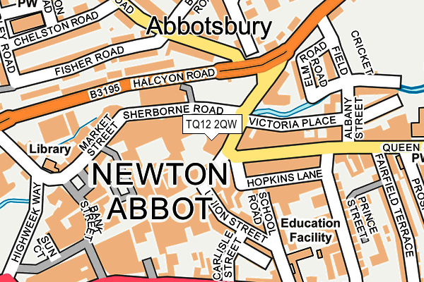 TQ12 2QW map - OS OpenMap – Local (Ordnance Survey)