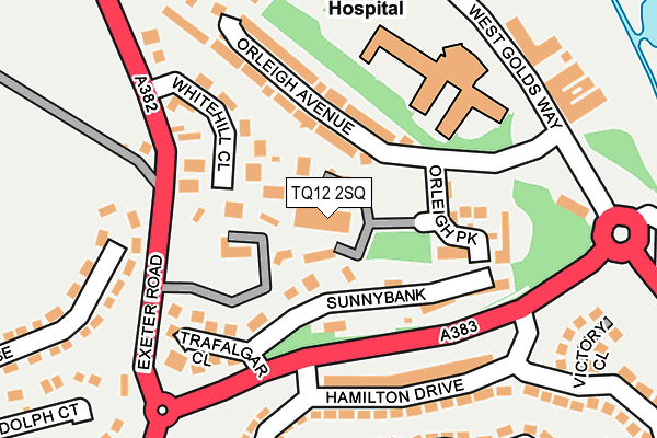 TQ12 2SQ map - OS OpenMap – Local (Ordnance Survey)