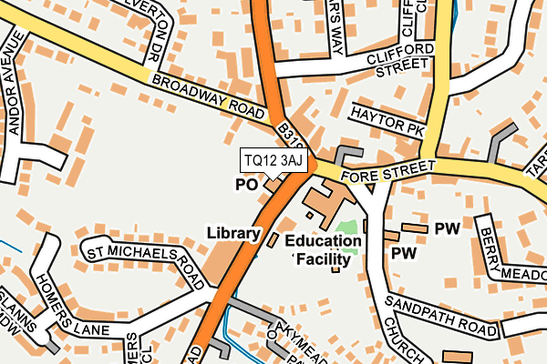 TQ12 3AJ map - OS OpenMap – Local (Ordnance Survey)