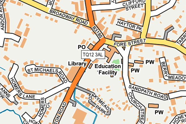 TQ12 3AL map - OS OpenMap – Local (Ordnance Survey)