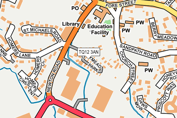 TQ12 3AN map - OS OpenMap – Local (Ordnance Survey)