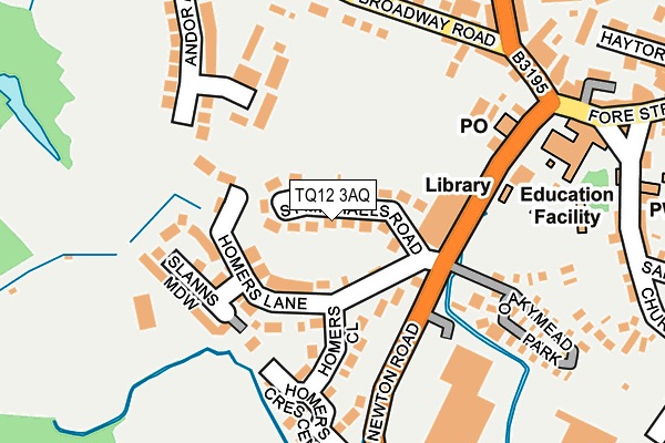 TQ12 3AQ map - OS OpenMap – Local (Ordnance Survey)
