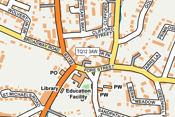 TQ12 3AW map - OS OpenMap – Local (Ordnance Survey)