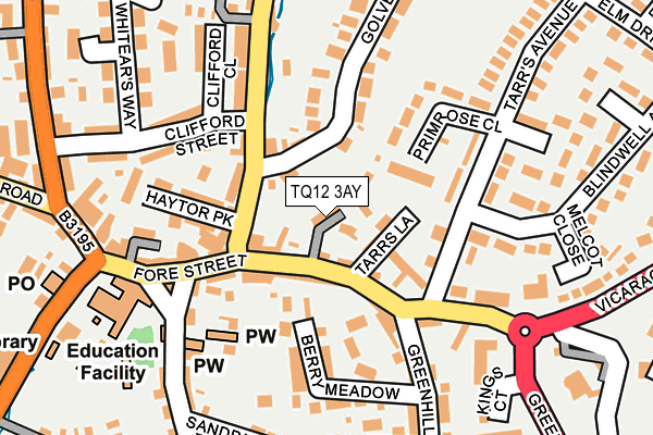 TQ12 3AY map - OS OpenMap – Local (Ordnance Survey)