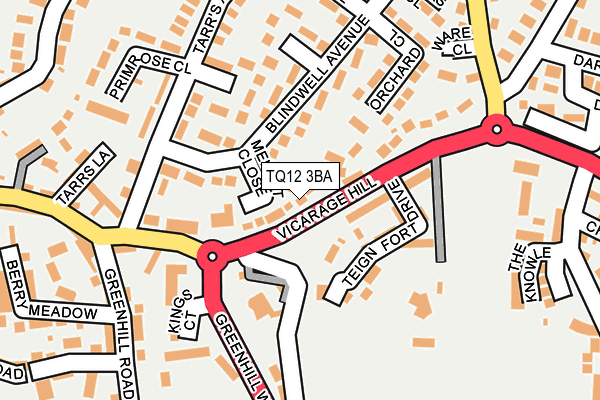 TQ12 3BA map - OS OpenMap – Local (Ordnance Survey)