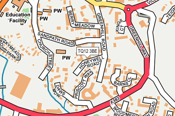 TQ12 3BE map - OS OpenMap – Local (Ordnance Survey)