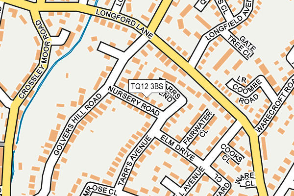 TQ12 3BS map - OS OpenMap – Local (Ordnance Survey)