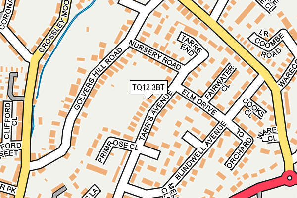 TQ12 3BT map - OS OpenMap – Local (Ordnance Survey)