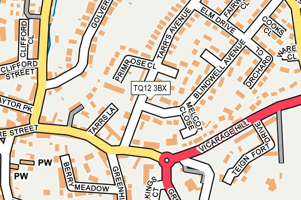 TQ12 3BX map - OS OpenMap – Local (Ordnance Survey)