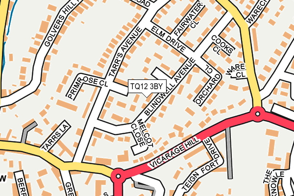 TQ12 3BY map - OS OpenMap – Local (Ordnance Survey)