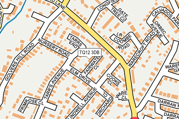 TQ12 3DB map - OS OpenMap – Local (Ordnance Survey)