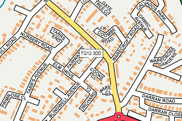 TQ12 3DD map - OS OpenMap – Local (Ordnance Survey)