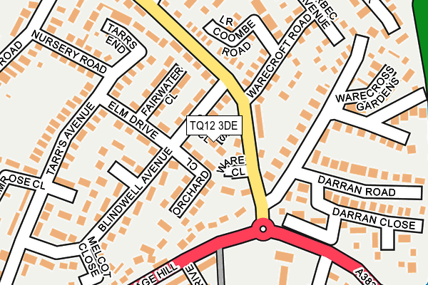 TQ12 3DE map - OS OpenMap – Local (Ordnance Survey)
