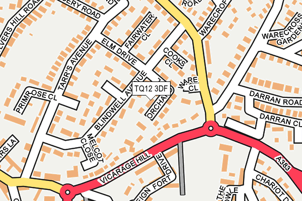 TQ12 3DF map - OS OpenMap – Local (Ordnance Survey)