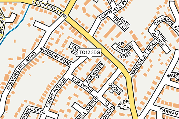 TQ12 3DG map - OS OpenMap – Local (Ordnance Survey)