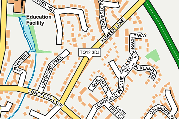 TQ12 3DJ map - OS OpenMap – Local (Ordnance Survey)