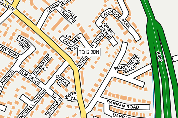 TQ12 3DN map - OS OpenMap – Local (Ordnance Survey)