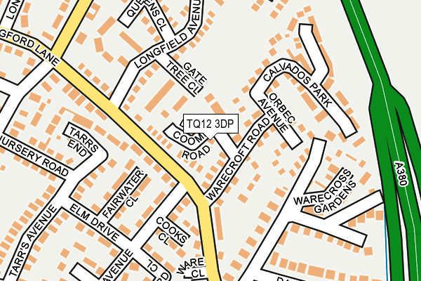 TQ12 3DP map - OS OpenMap – Local (Ordnance Survey)