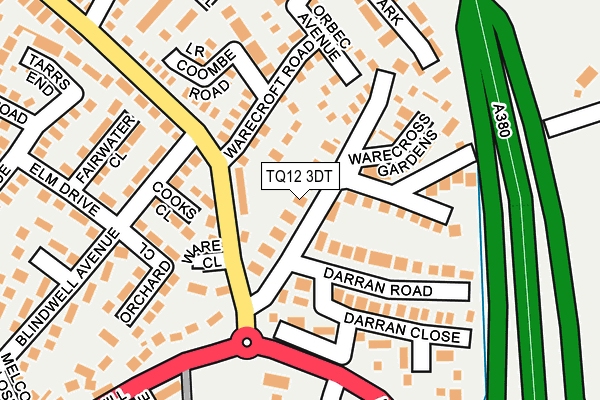 TQ12 3DT map - OS OpenMap – Local (Ordnance Survey)