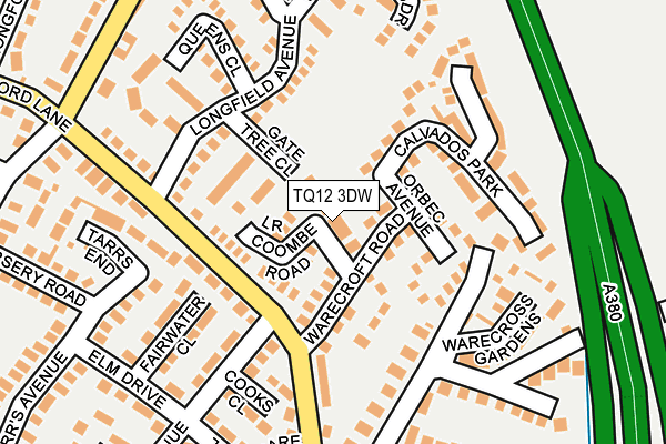 TQ12 3DW map - OS OpenMap – Local (Ordnance Survey)