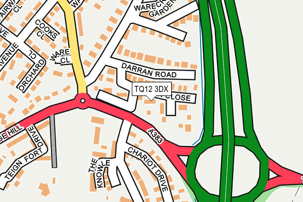 TQ12 3DX map - OS OpenMap – Local (Ordnance Survey)