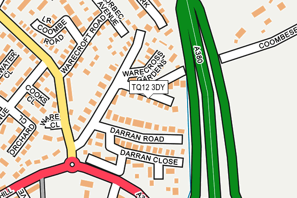 TQ12 3DY map - OS OpenMap – Local (Ordnance Survey)