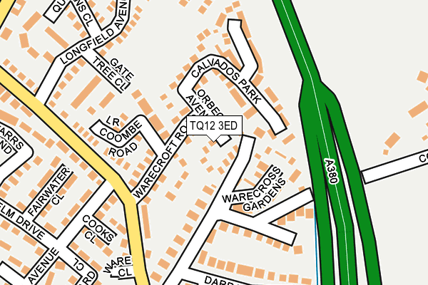 TQ12 3ED map - OS OpenMap – Local (Ordnance Survey)