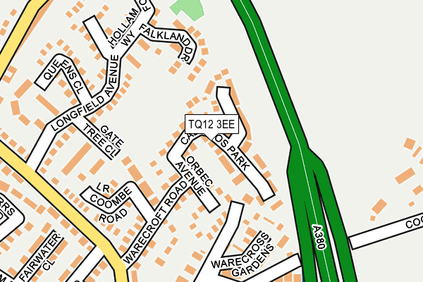 TQ12 3EE map - OS OpenMap – Local (Ordnance Survey)