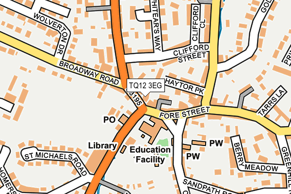 TQ12 3EG map - OS OpenMap – Local (Ordnance Survey)