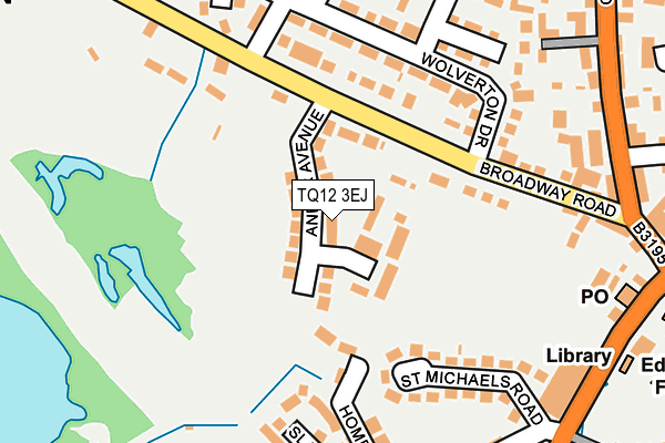 TQ12 3EJ map - OS OpenMap – Local (Ordnance Survey)