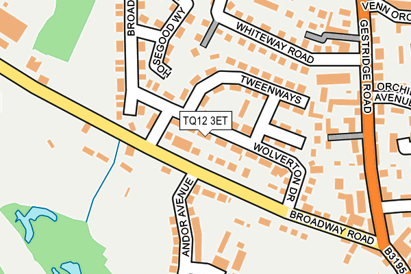 TQ12 3ET map - OS OpenMap – Local (Ordnance Survey)