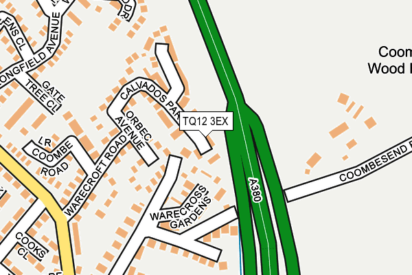 TQ12 3EX map - OS OpenMap – Local (Ordnance Survey)