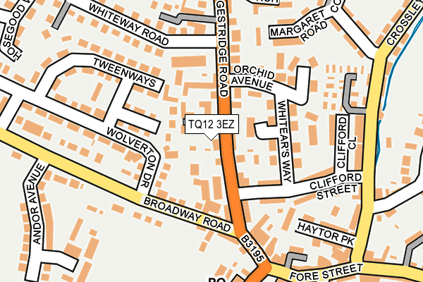 TQ12 3EZ map - OS OpenMap – Local (Ordnance Survey)