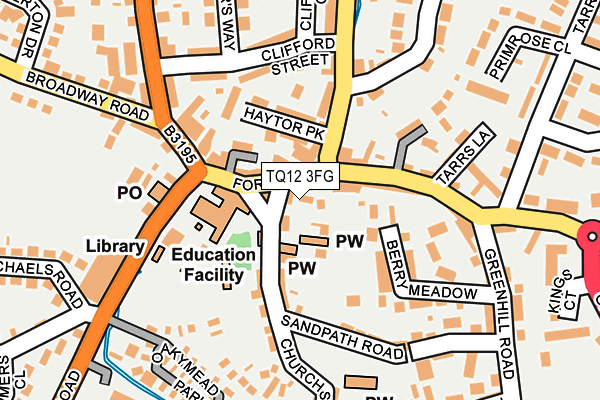 TQ12 3FG map - OS OpenMap – Local (Ordnance Survey)