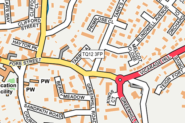 TQ12 3FP map - OS OpenMap – Local (Ordnance Survey)