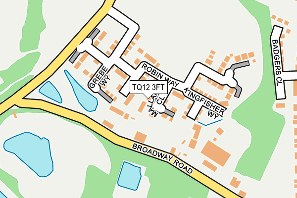 TQ12 3FT map - OS OpenMap – Local (Ordnance Survey)