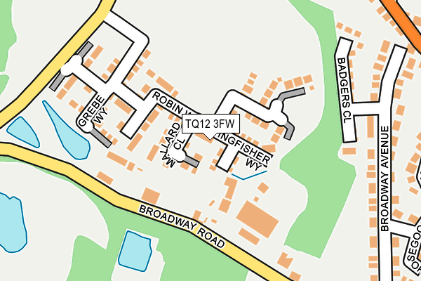 TQ12 3FW map - OS OpenMap – Local (Ordnance Survey)