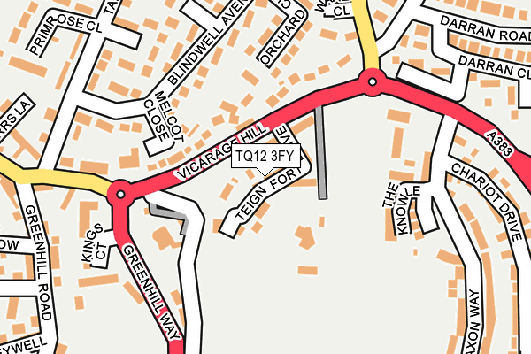 TQ12 3FY map - OS OpenMap – Local (Ordnance Survey)