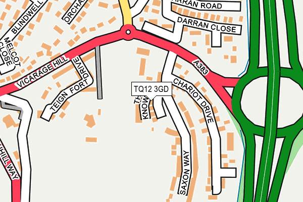 TQ12 3GD map - OS OpenMap – Local (Ordnance Survey)