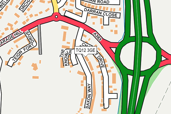 TQ12 3GE map - OS OpenMap – Local (Ordnance Survey)