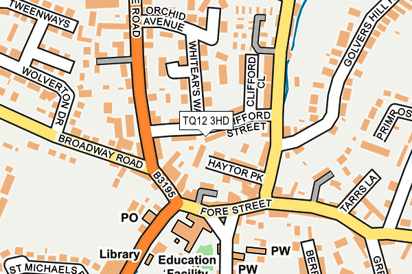TQ12 3HD map - OS OpenMap – Local (Ordnance Survey)