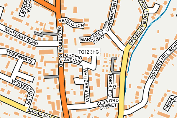TQ12 3HG map - OS OpenMap – Local (Ordnance Survey)