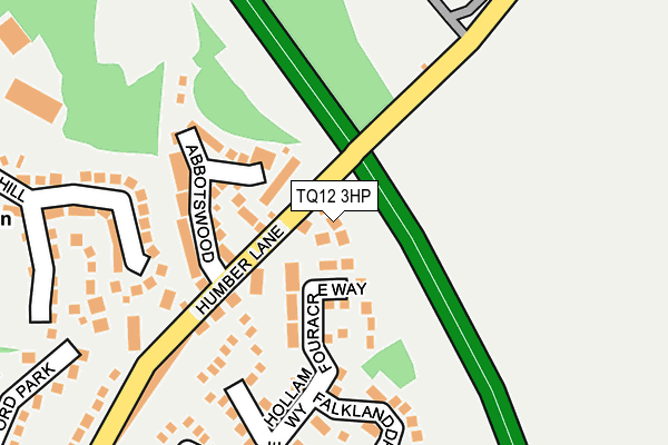 TQ12 3HP map - OS OpenMap – Local (Ordnance Survey)