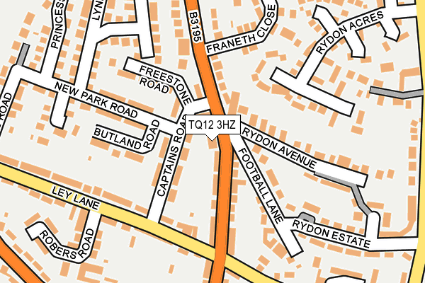 TQ12 3HZ map - OS OpenMap – Local (Ordnance Survey)
