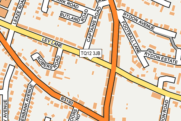 TQ12 3JB map - OS OpenMap – Local (Ordnance Survey)
