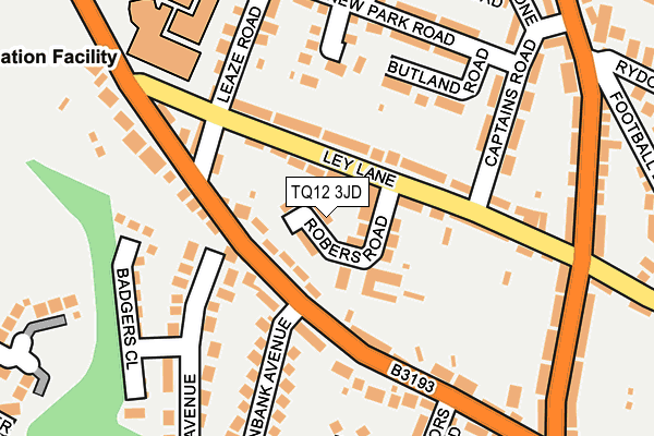 TQ12 3JD map - OS OpenMap – Local (Ordnance Survey)