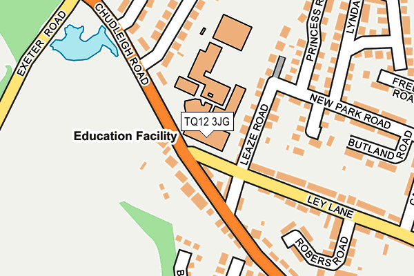TQ12 3JG map - OS OpenMap – Local (Ordnance Survey)